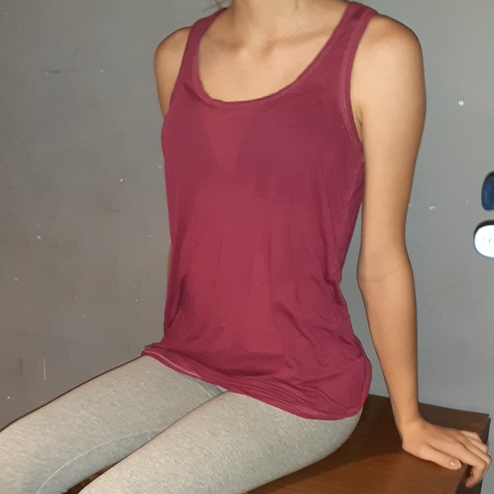 Maron See-through Tank Top